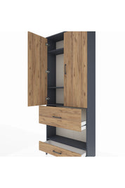 Arges Dolap 4 Raflı 2 Çekmeceli 2 Kapaklı 88x30x221 - S30M110V6A