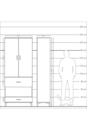 Arges Dolap 4 Raflı 2 Çekmeceli 2 Kapaklı 88x30x221 - S30M110V6A