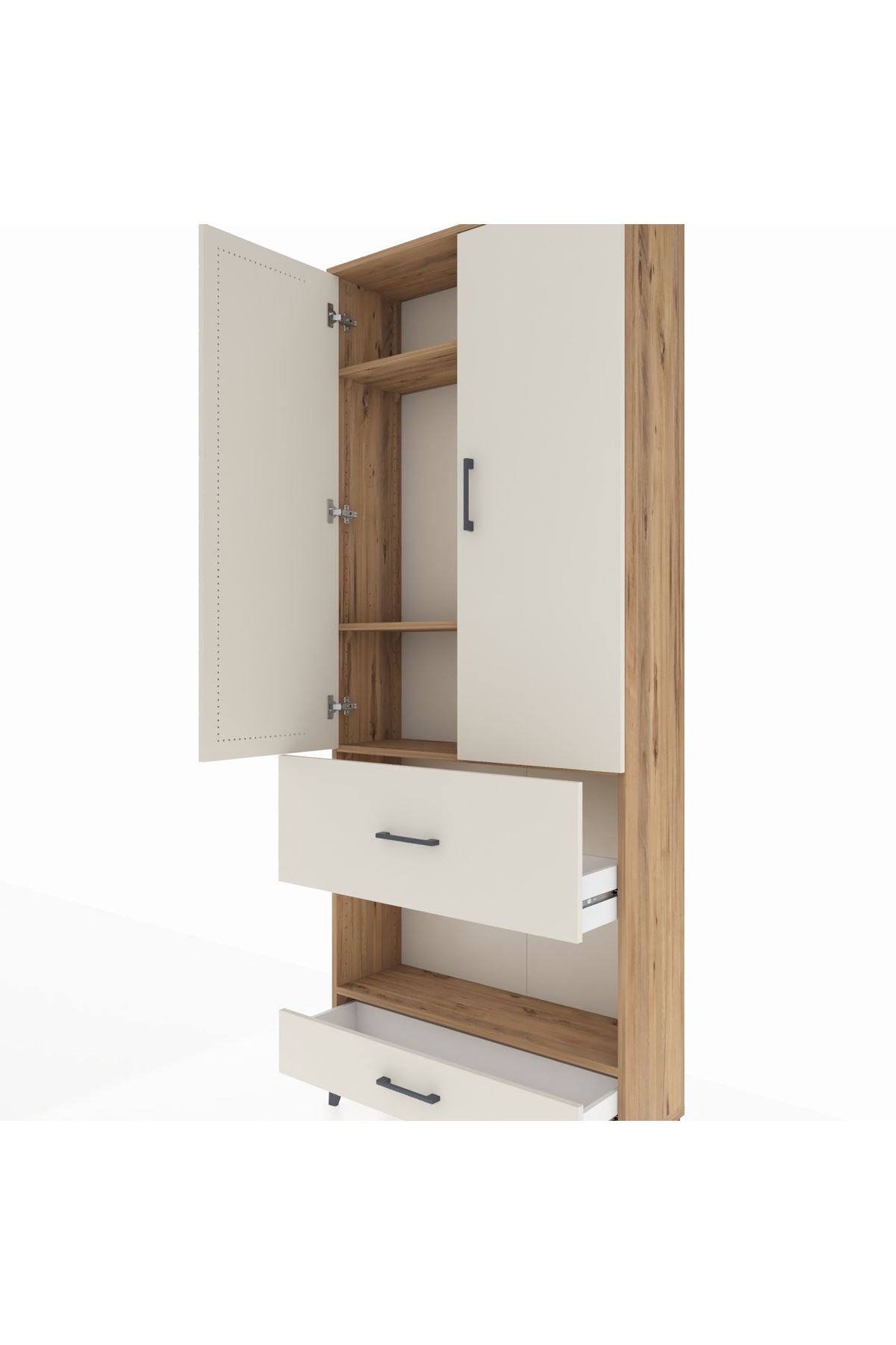 Arges Dolap 4 Raflı 2 Çekmeceli 2 Kapaklı 88x30x221 - S30M110V7A