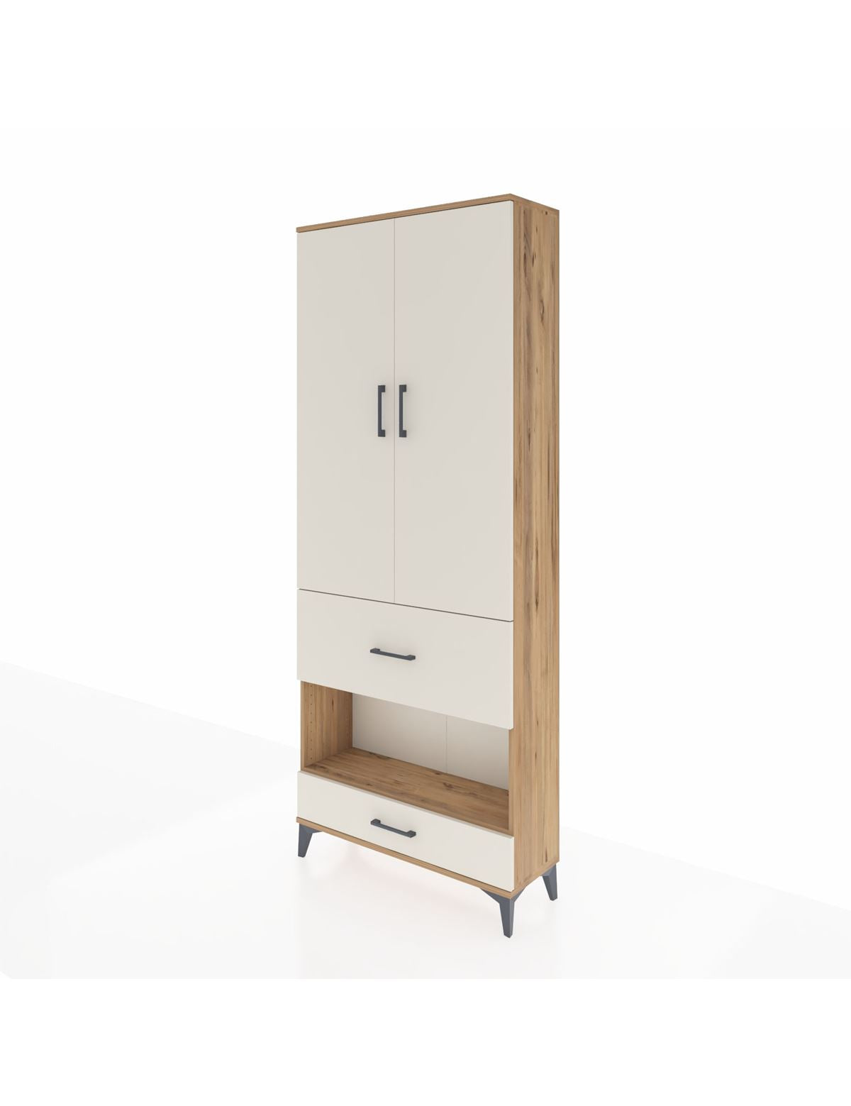 Arges Dolap 4 Raflı 2 Çekmeceli 2 Kapaklı 88x30x221 - S30M110V7A