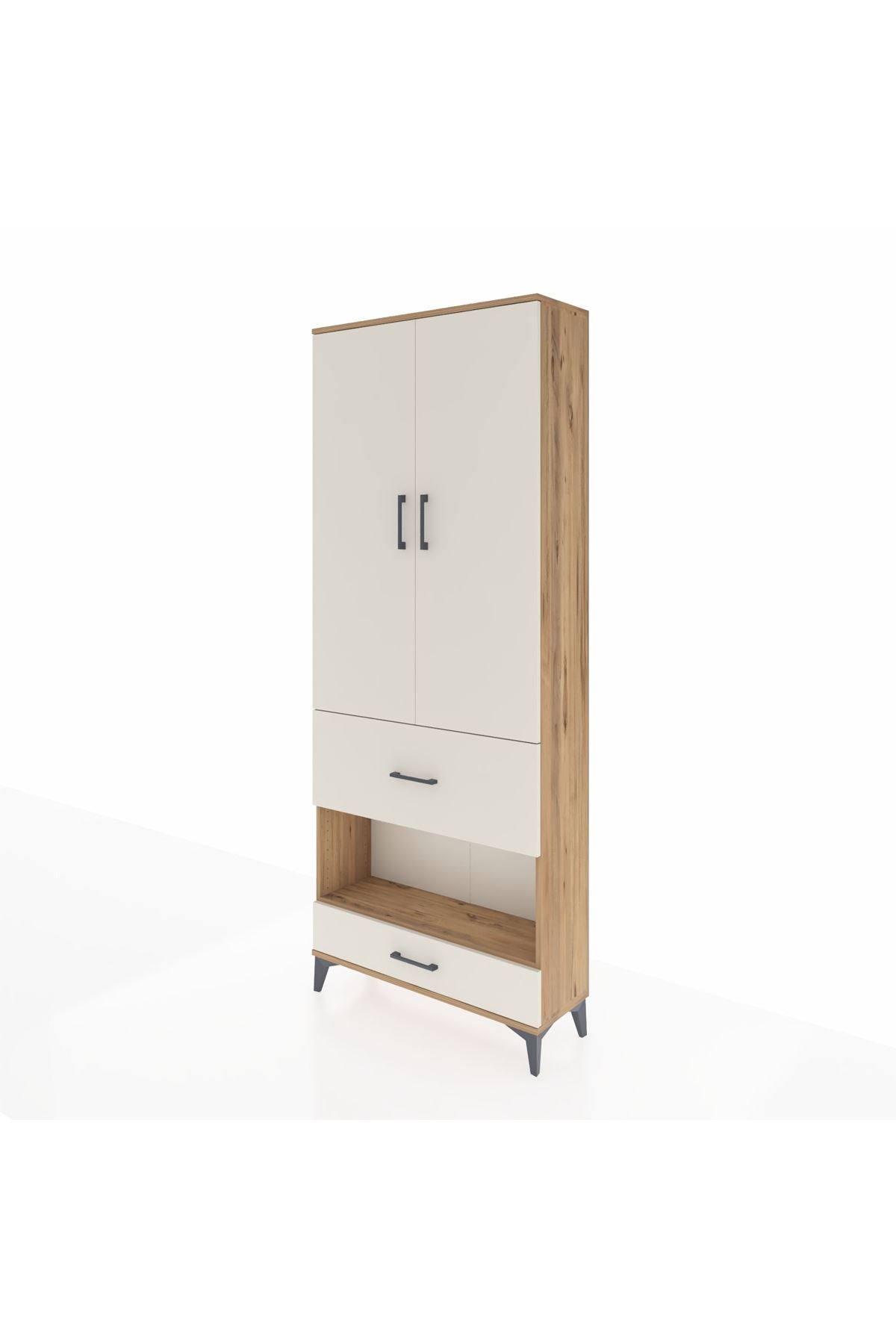 Arges Dolap 4 Raflı 2 Çekmeceli 2 Kapaklı 88x30x221 - S30M110V7A