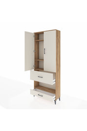 Arges Dolap 4 Raflı 2 Çekmeceli 2 Kapaklı 88x30x221 - S30M110V7A