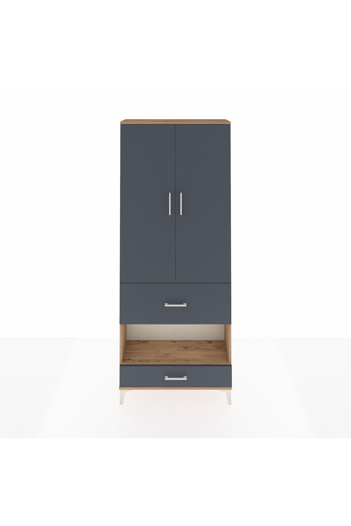 Arges Dolap 4 Raflı 2 Çekmeceli 2 Kapaklı 88x30x221 - S30M110V8A