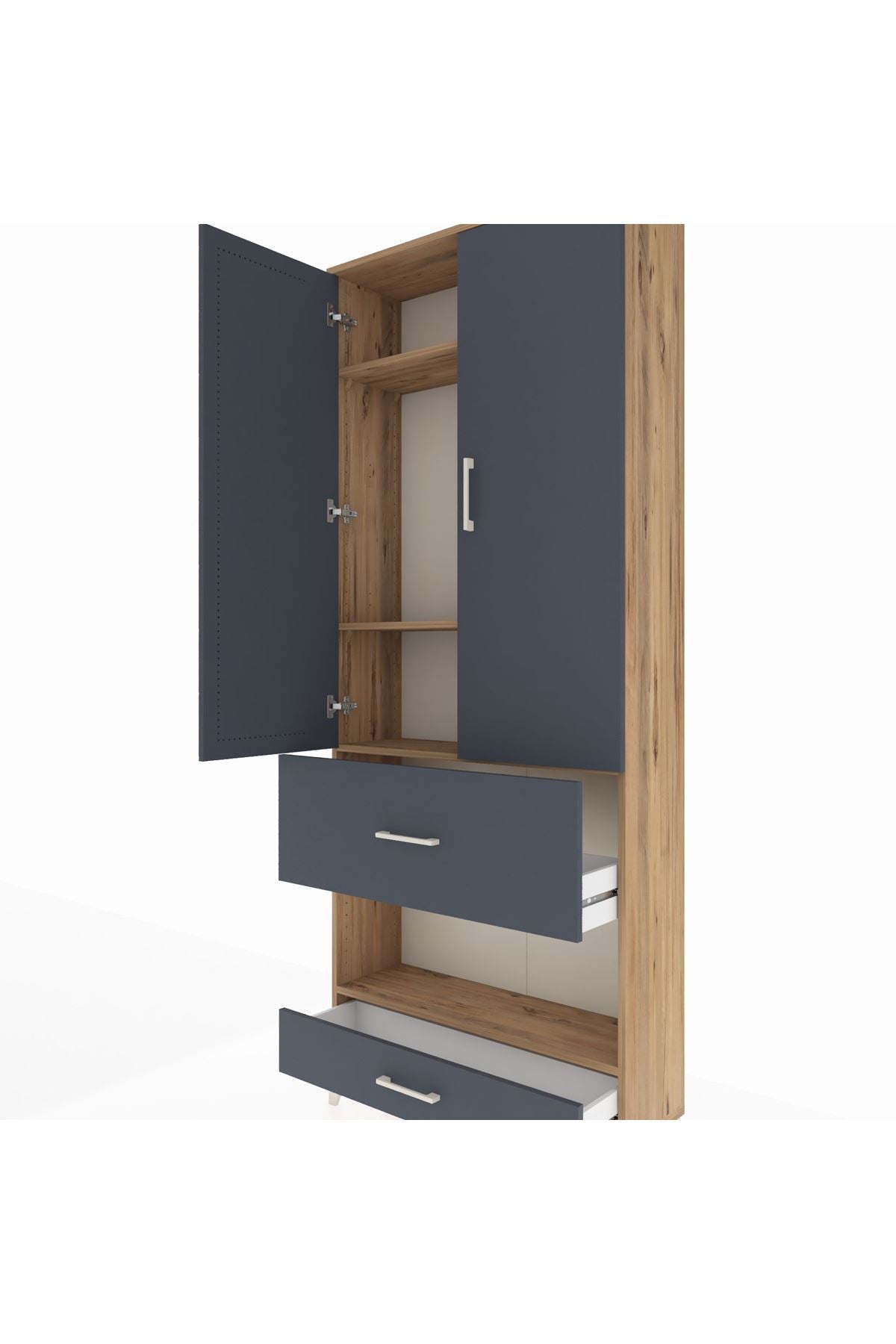 Arges Dolap 4 Raflı 2 Çekmeceli 2 Kapaklı 88x30x221 - S30M110V8A