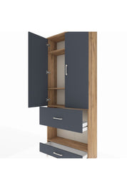 Arges Dolap 4 Raflı 2 Çekmeceli 2 Kapaklı 88x30x221 - S30M110V8A