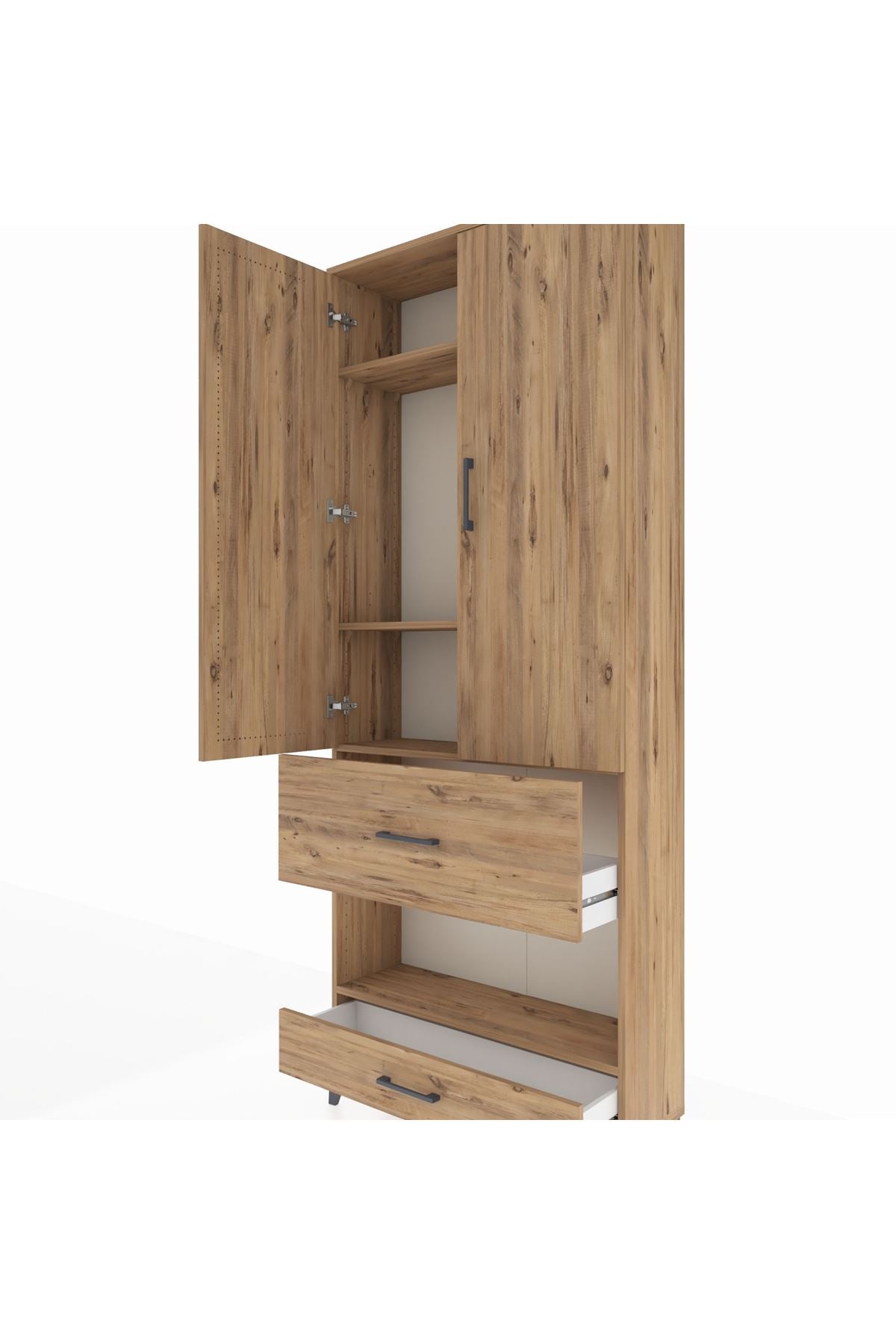 Arges Dolap 4 Raflı 2 Çekmeceli 2 Kapaklı 88x30x221 - S30M110V9A