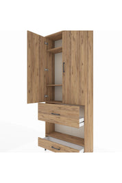 Arges Dolap 4 Raflı 2 Çekmeceli 2 Kapaklı 88x30x221 - S30M110V9A