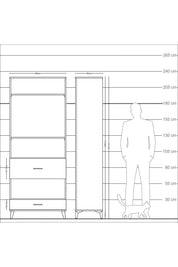 Arges Dolap 4 Raflı 2 Çekmeceli 88x30x221 - S30M111V5A