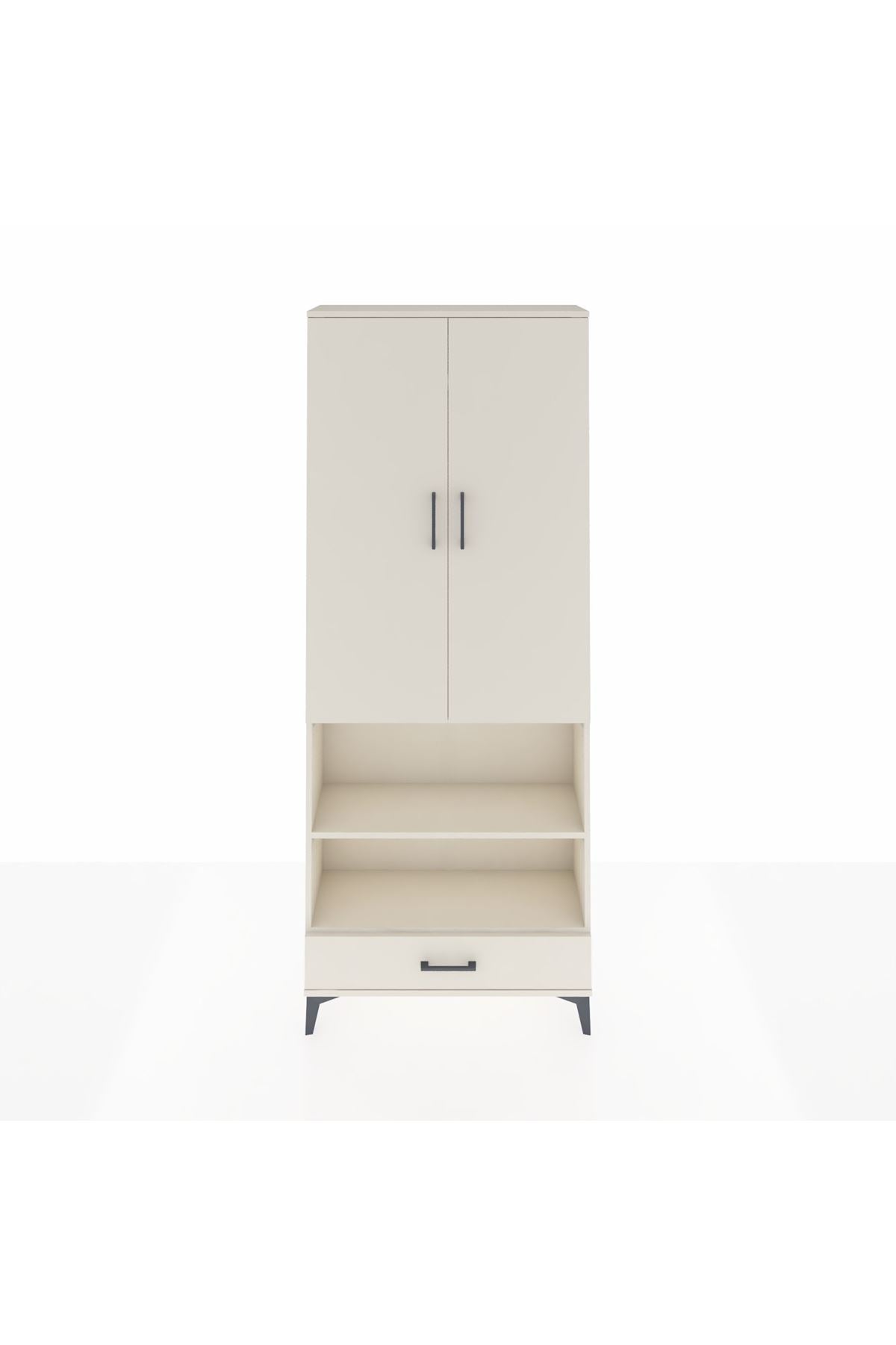 Arges Dolap 4 Raflı Tek Çekmeceli Tek Askılı 88x30x221 - S30M112V1A