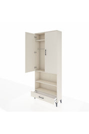 Arges Dolap 4 Raflı Tek Çekmeceli Tek Askılı 88x30x221 - S30M112V1A