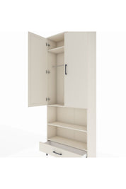 Arges Dolap 4 Raflı Tek Çekmeceli Tek Askılı 88x30x221 - S30M112V1A