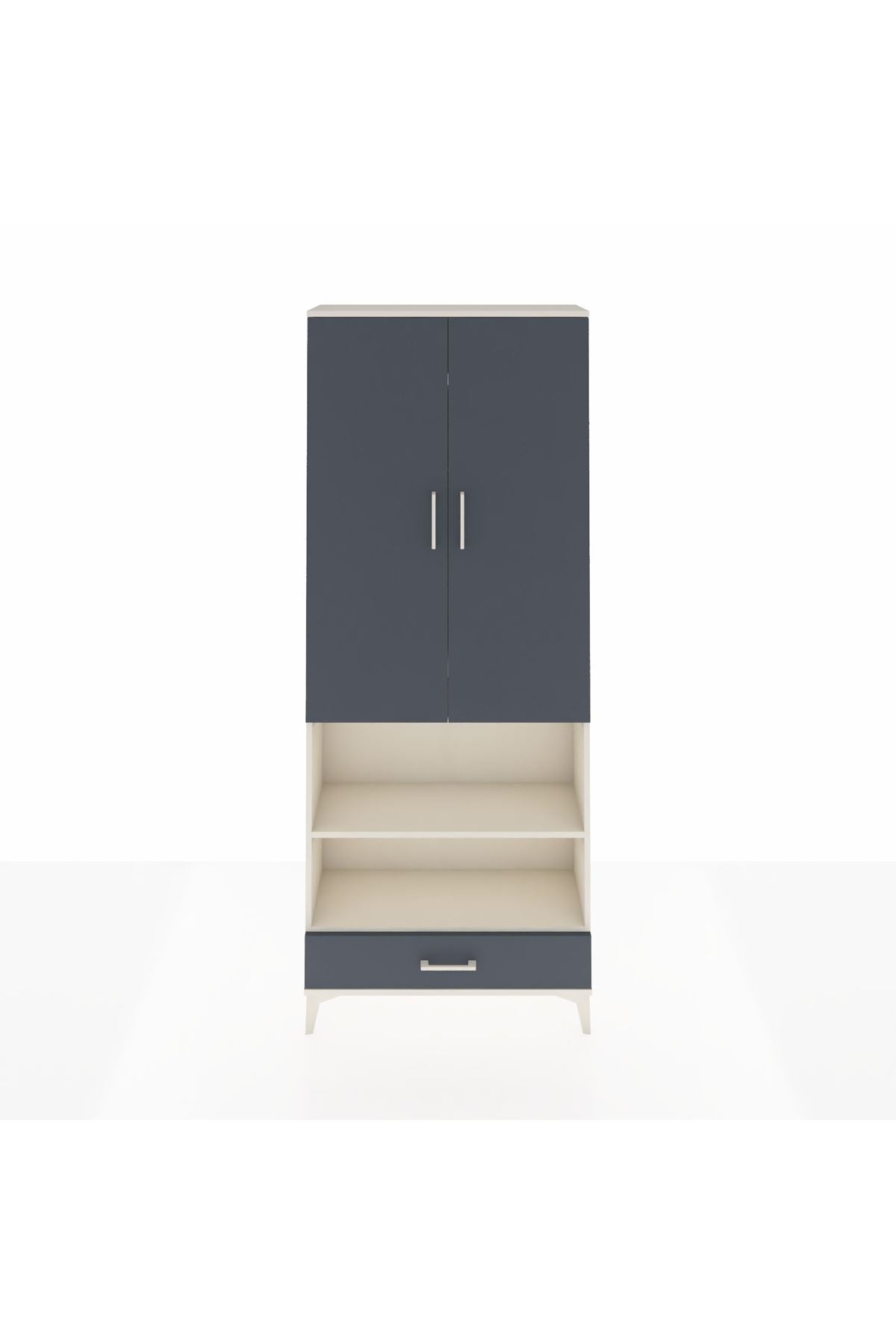 Arges Dolap 4 Raflı Tek Çekmeceli Tek Askılı 88x30x221 - S30M112V2A