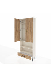Arges Dolap 4 Raflı Tek Çekmeceli Tek Askılı 88x30x221 - S30M112V3A