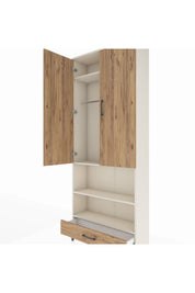 Arges Dolap 4 Raflı Tek Çekmeceli Tek Askılı 88x30x221 - S30M112V3A