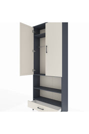Arges Dolap 4 Raflı Tek Çekmeceli Tek Askılı 88x30x221 - S30M112V4A