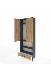 Arges Dolap 4 Raflı Tek Çekmeceli Tek Askılı 88x30x221 - S30M112V6A