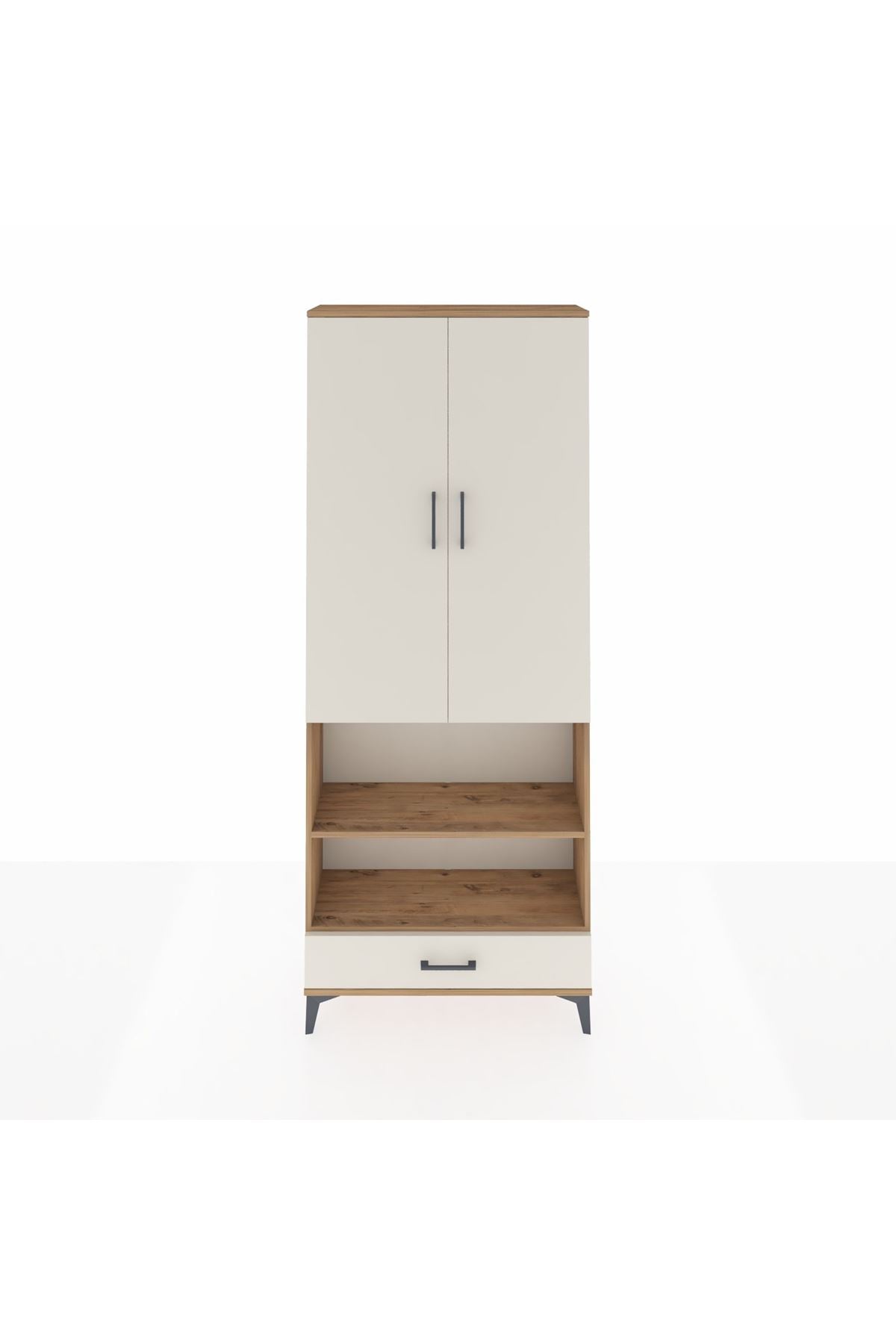 Arges Dolap 4 Raflı Tek Çekmeceli Tek Askılı 88x30x221 - S30M112V7A