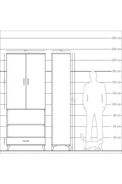 Arges Dolap 4 Raflı Tek Çekmeceli Tek Askılı 88x30x221 - S30M112V7A