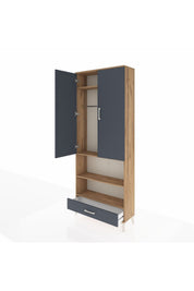 Arges Dolap 4 Raflı Tek Çekmeceli Tek Askılı 88x30x221 - S30M112V8A
