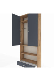 Arges Dolap 4 Raflı Tek Çekmeceli Tek Askılı 88x30x221 - S30M112V8A