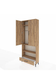 Arges Dolap 4 Raflı Tek Çekmeceli Tek Askılı 88x30x221 - S30M112V9A