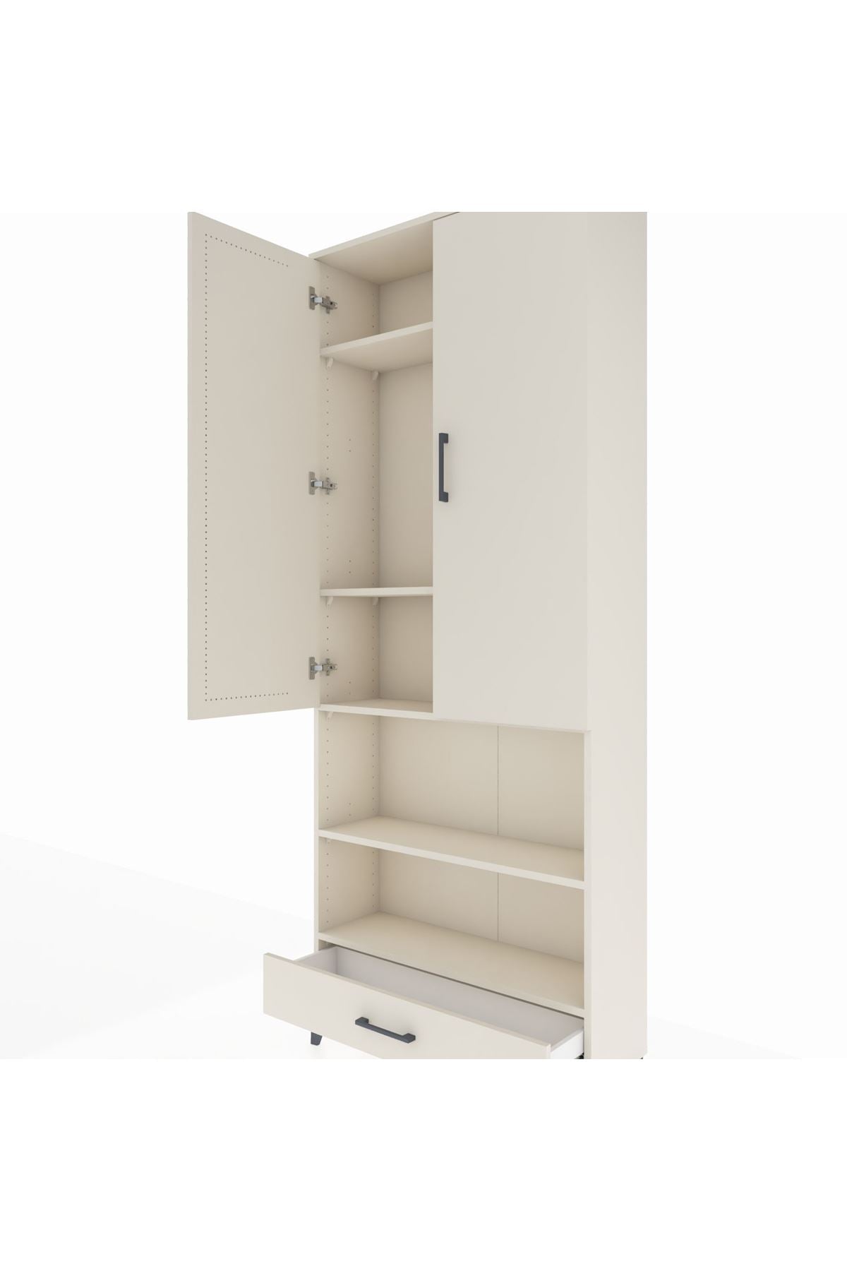 Arges Dolap 5 Raflı Tek Çekmeceli 2 Kapaklı 88x30x221 - S30M113V1A