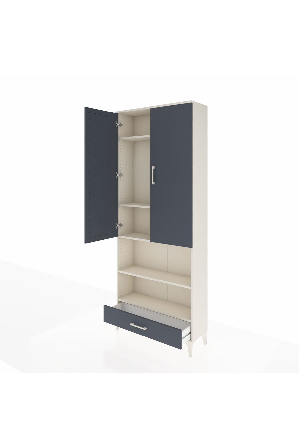 Arges Dolap 5 Raflı Tek Çekmeceli 2 Kapaklı 88x30x221 - S30M113V2A