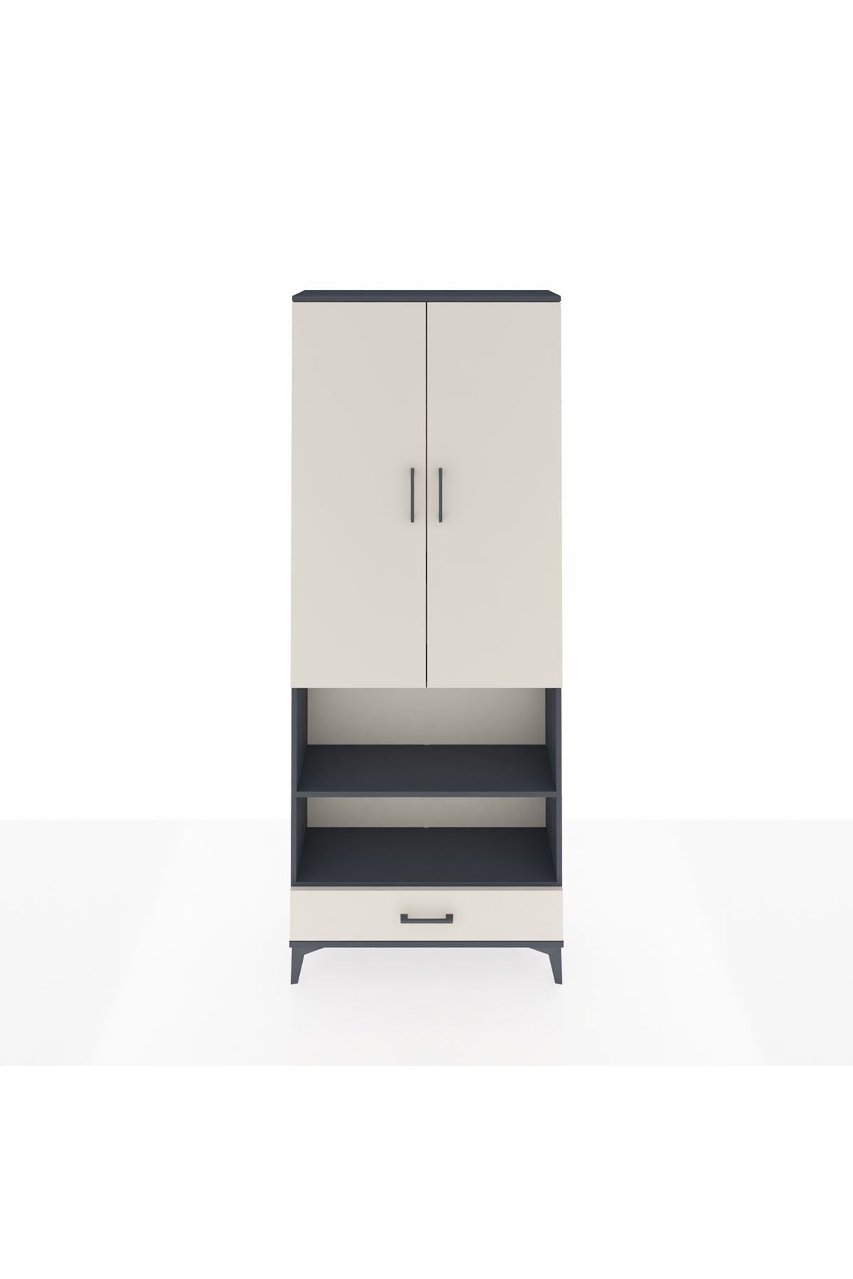 Arges Dolap 5 Raflı Tek Çekmeceli 2 Kapaklı 88x30x221 - S30M113V4A