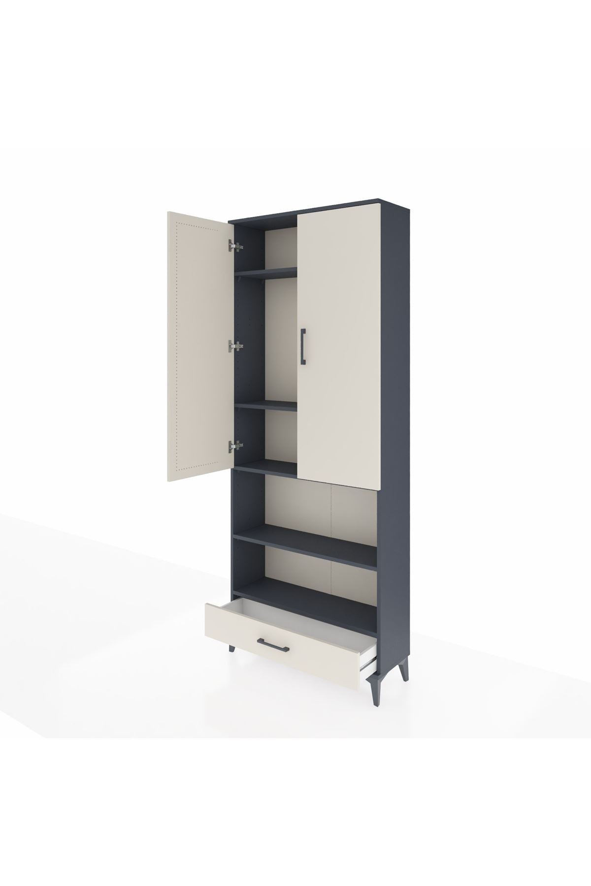 Arges Dolap 5 Raflı Tek Çekmeceli 2 Kapaklı 88x30x221 - S30M113V4A