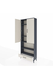 Arges Dolap 5 Raflı Tek Çekmeceli 2 Kapaklı 88x30x221 - S30M113V4A