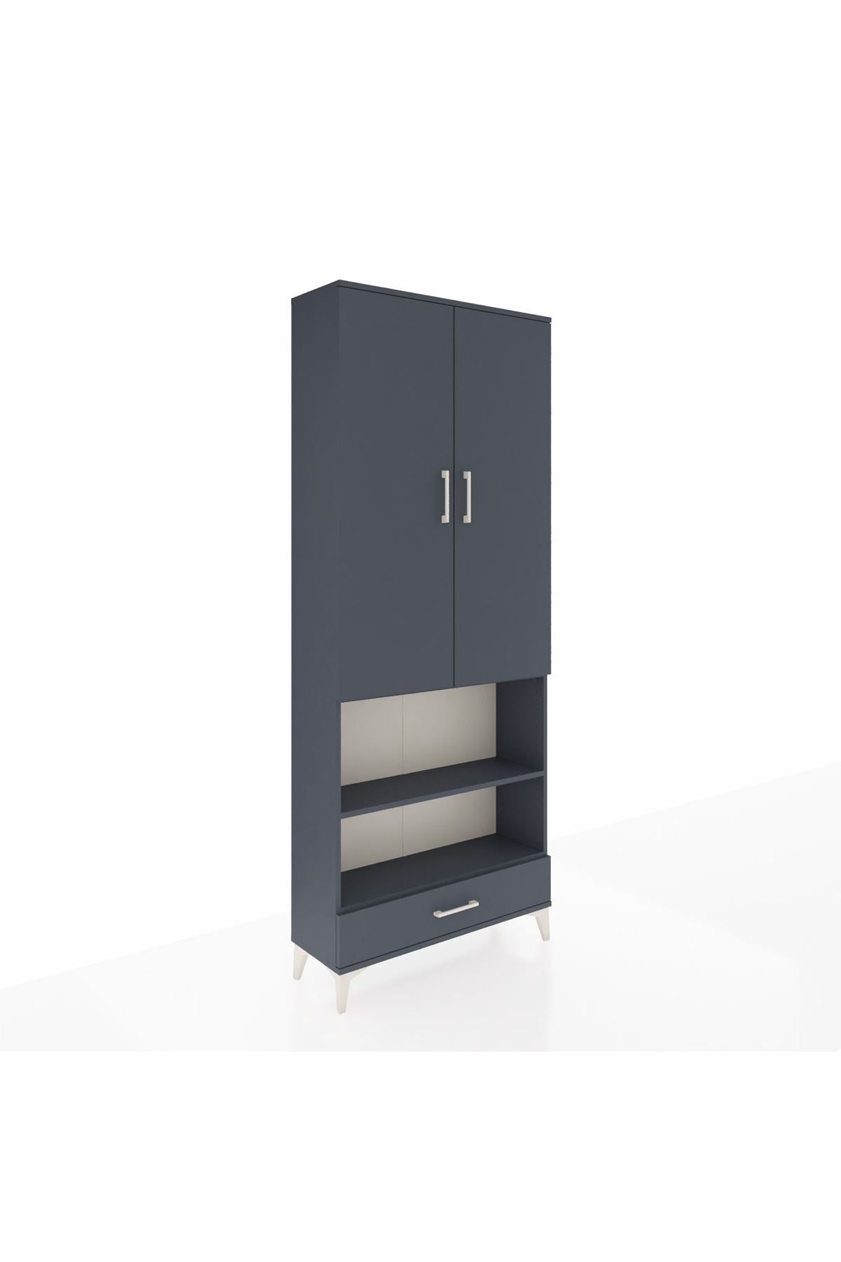 Arges Dolap 5 Raflı Tek Çekmeceli 2 Kapaklı 88x30x221 - S30M113V5A