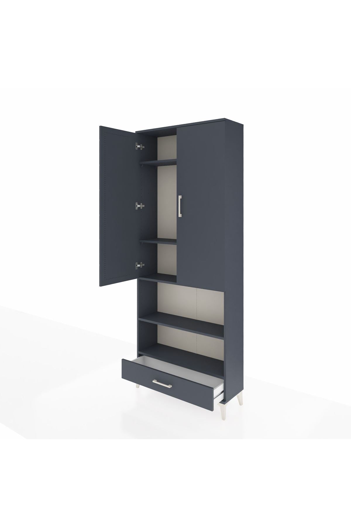 Arges Dolap 5 Raflı Tek Çekmeceli 2 Kapaklı 88x30x221 - S30M113V5A
