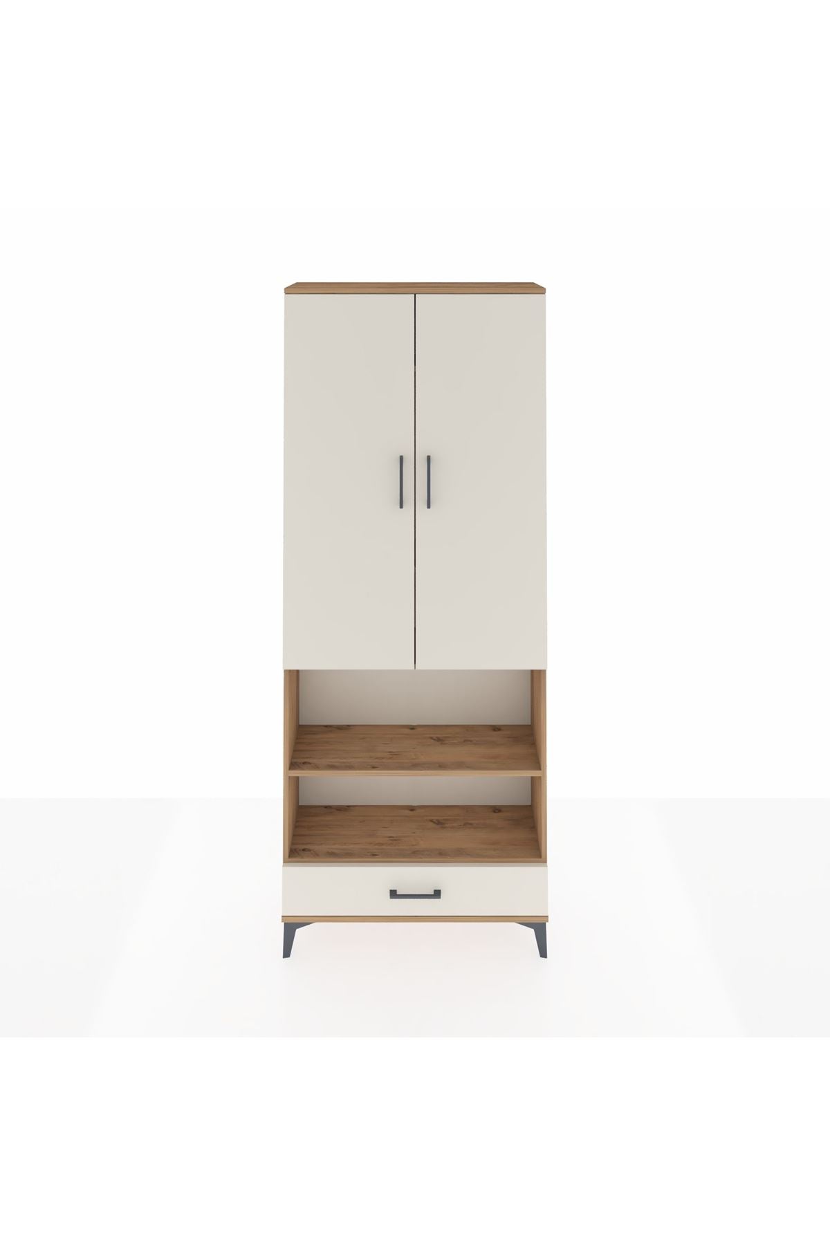 Arges Dolap 5 Raflı Tek Çekmeceli 2 Kapaklı 88x30x221 - S30M113V7A