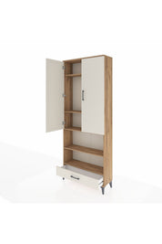 Arges Dolap 5 Raflı Tek Çekmeceli 2 Kapaklı 88x30x221 - S30M113V7A