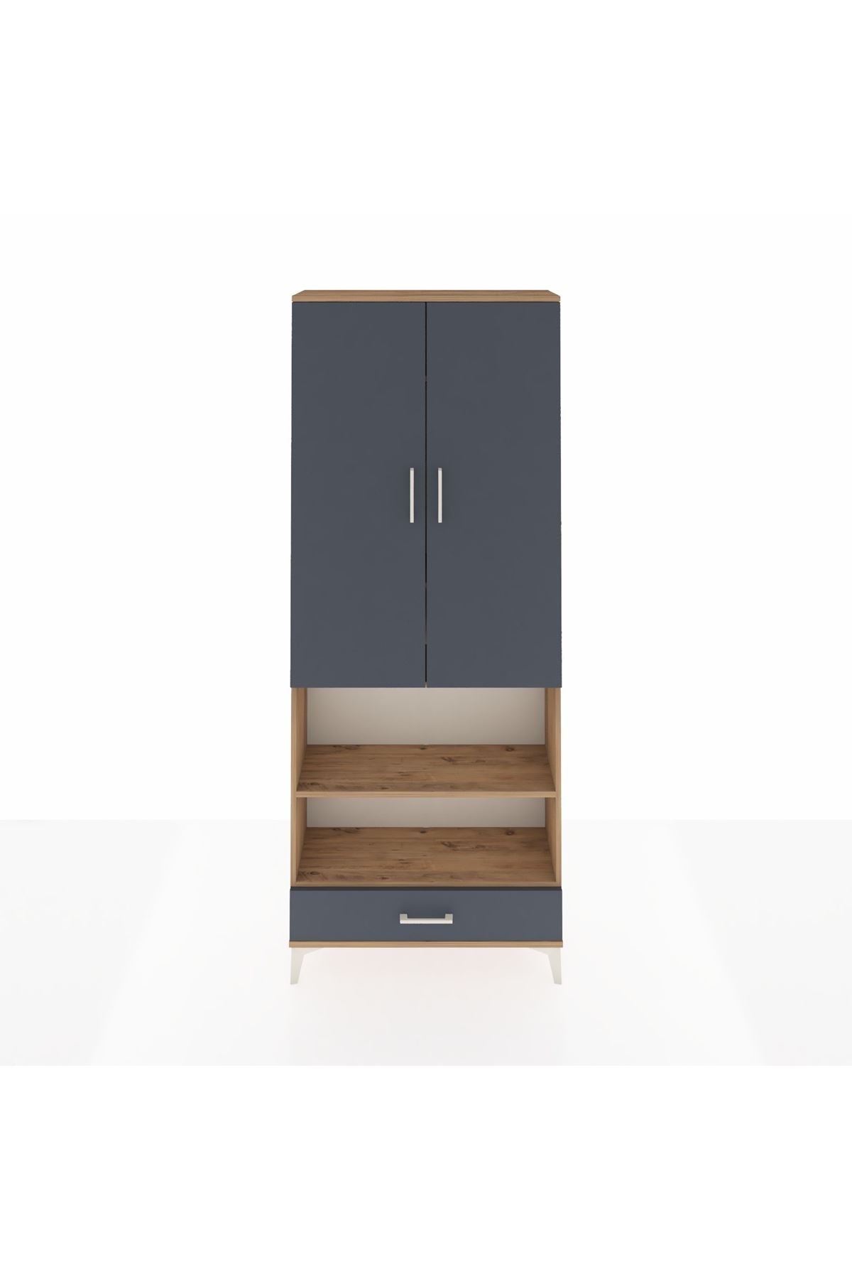 Arges Dolap 5 Raflı Tek Çekmeceli 2 Kapaklı 88x30x221 - S30M113V8A