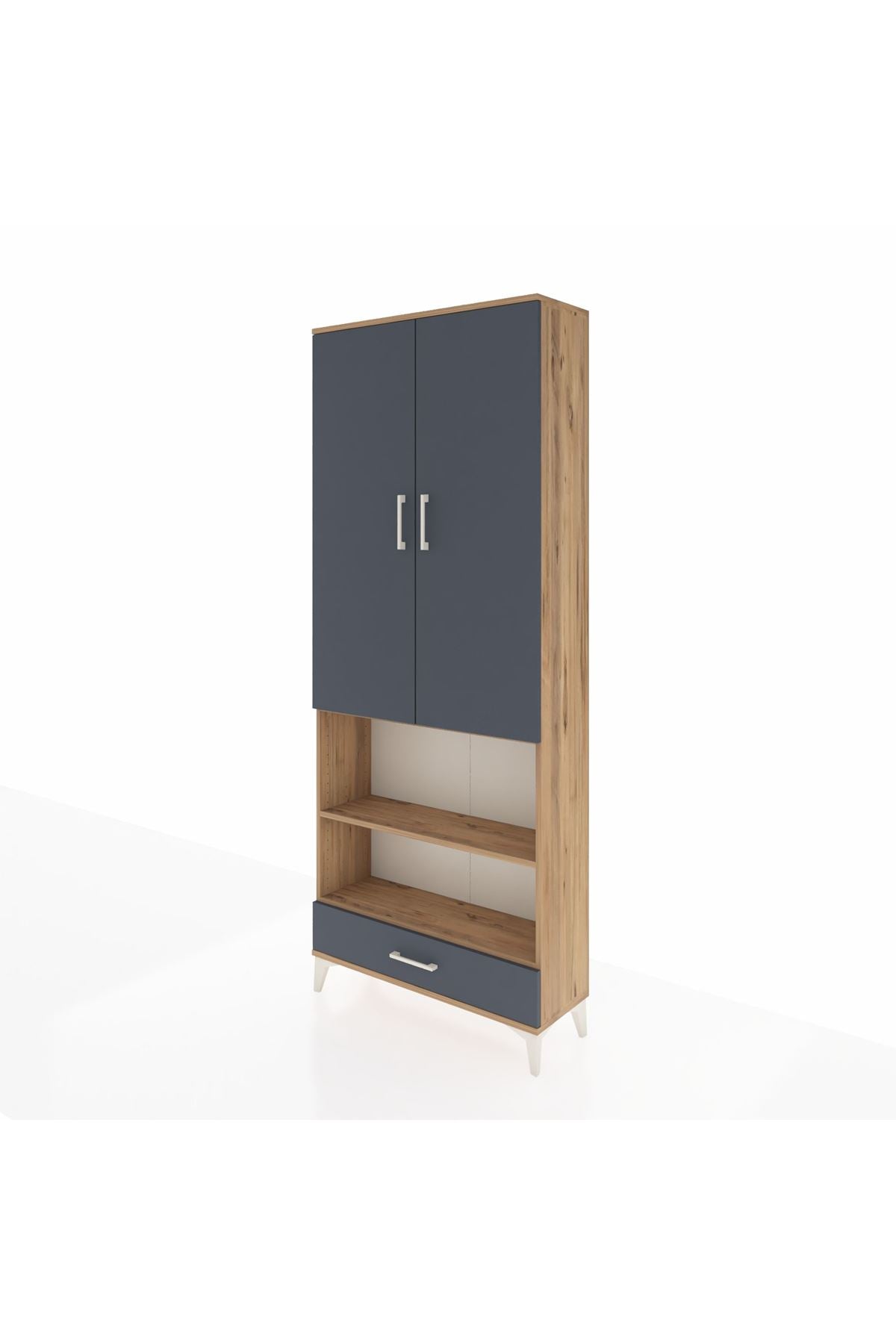 Arges Dolap 5 Raflı Tek Çekmeceli 2 Kapaklı 88x30x221 - S30M113V8A