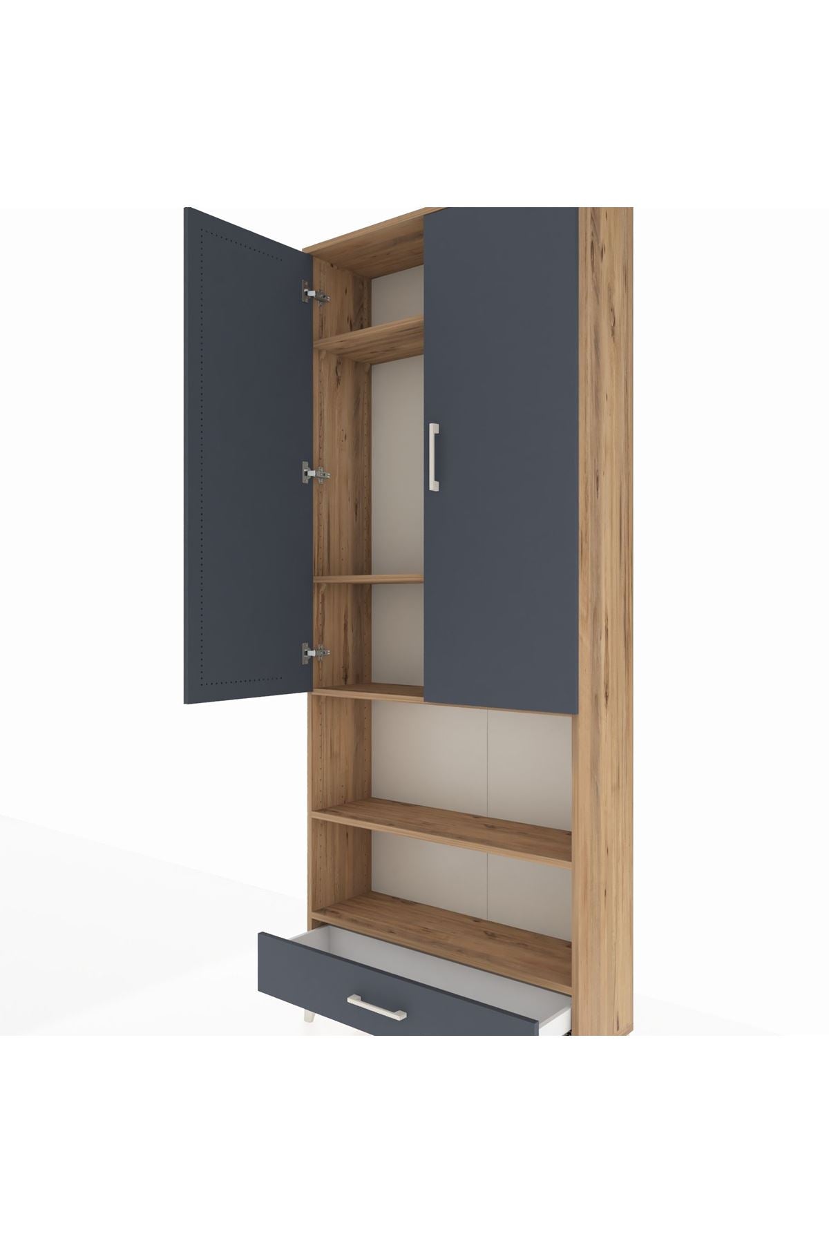 Arges Dolap 5 Raflı Tek Çekmeceli 2 Kapaklı 88x30x221 - S30M113V8A