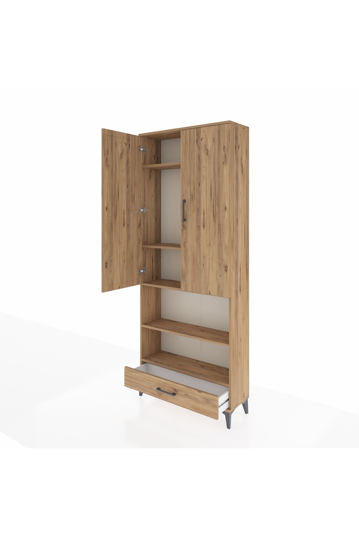 Arges Dolap 5 Raflı Tek Çekmeceli 2 Kapaklı 88x30x221 - S30M113V9A