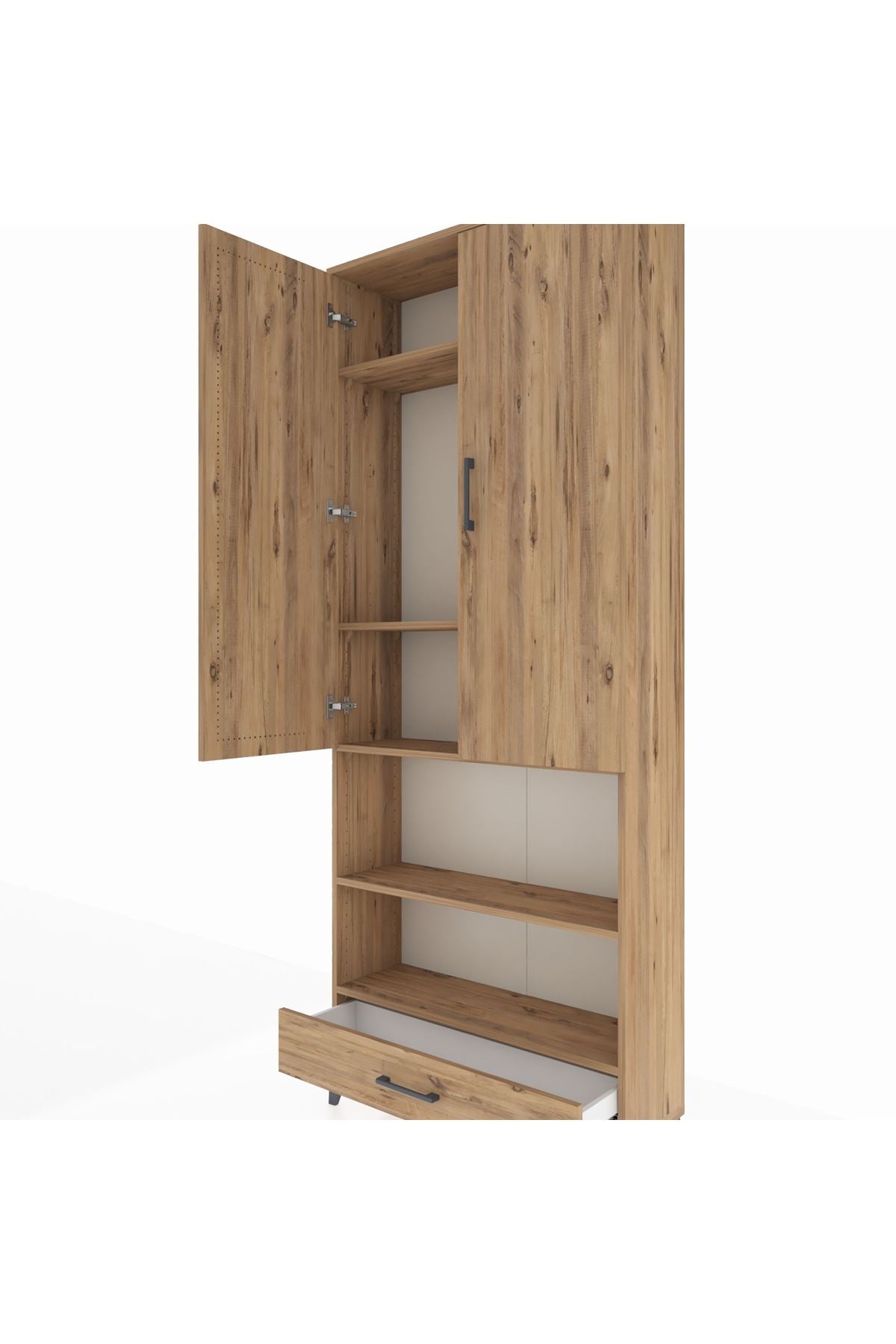 Arges Dolap 5 Raflı Tek Çekmeceli 2 Kapaklı 88x30x221 - S30M113V9A