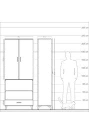Arges Dolap 5 Raflı Tek Çekmeceli 2 Kapaklı 88x30x221 - S30M113V9A