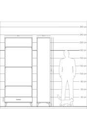 Arges Dolap 4 Raflı Tek Çekmeceli 88x30x221 - S30M114V4A