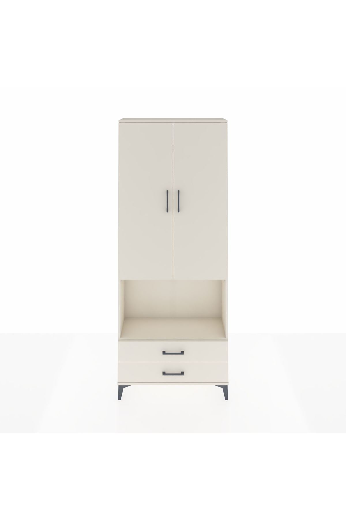 Arges Dolap 3 Raflı 2 Çekmeceli Tek Askılı 88x30x221 - S30M115V1A
