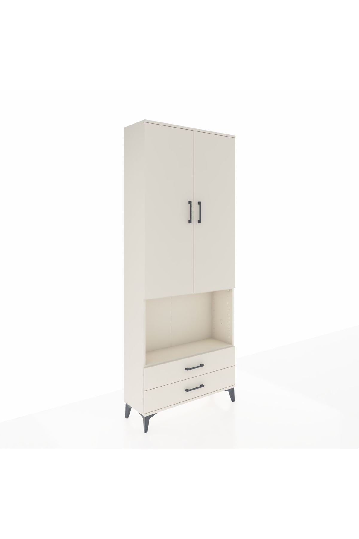 Arges Dolap 3 Raflı 2 Çekmeceli Tek Askılı 88x30x221 - S30M115V1A