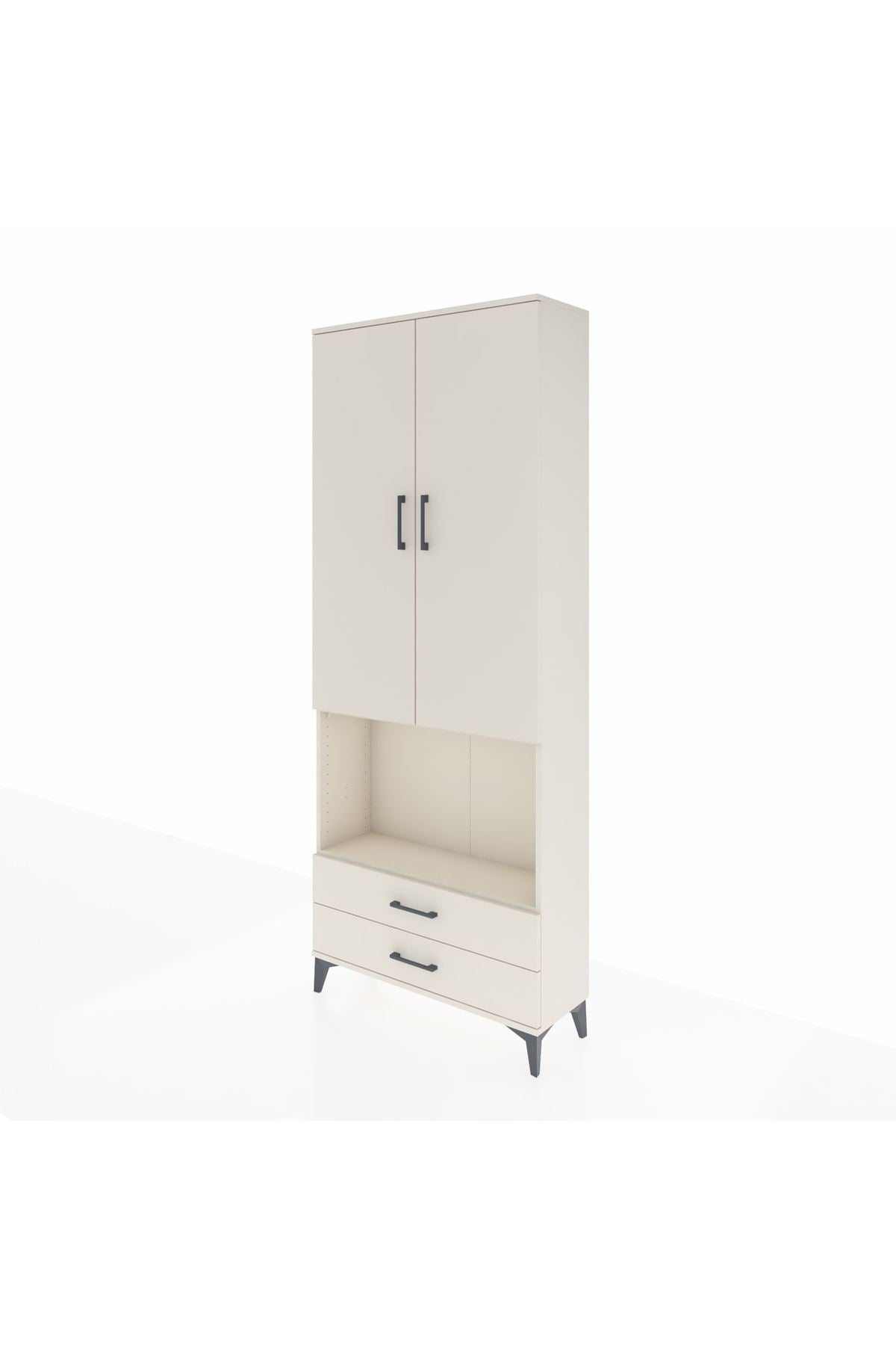 Arges Dolap 3 Raflı 2 Çekmeceli Tek Askılı 88x30x221 - S30M115V1A
