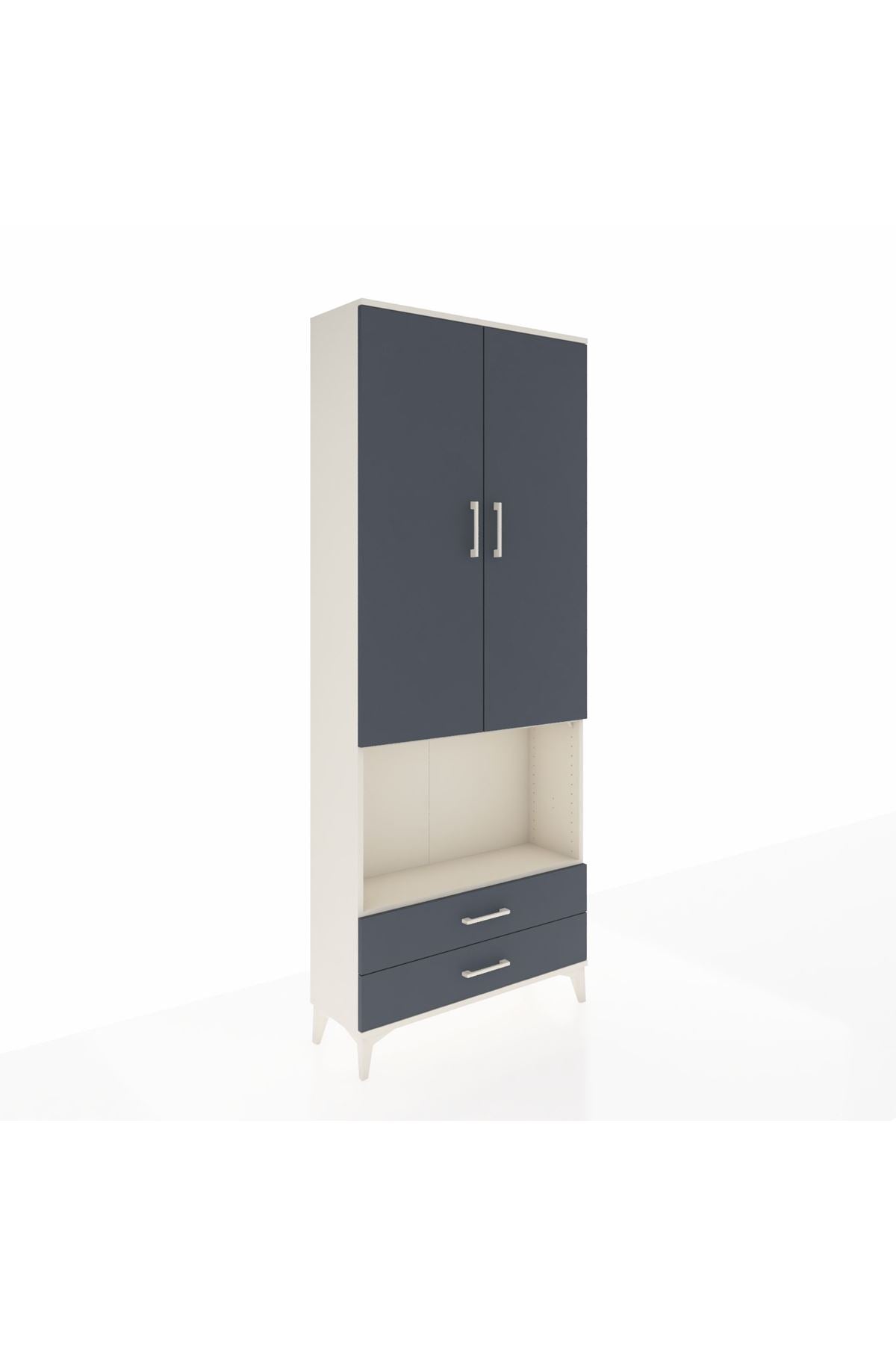 Arges Dolap 3 Raflı 2 Çekmeceli Tek Askılı 88x30x221 - S30M115V2A