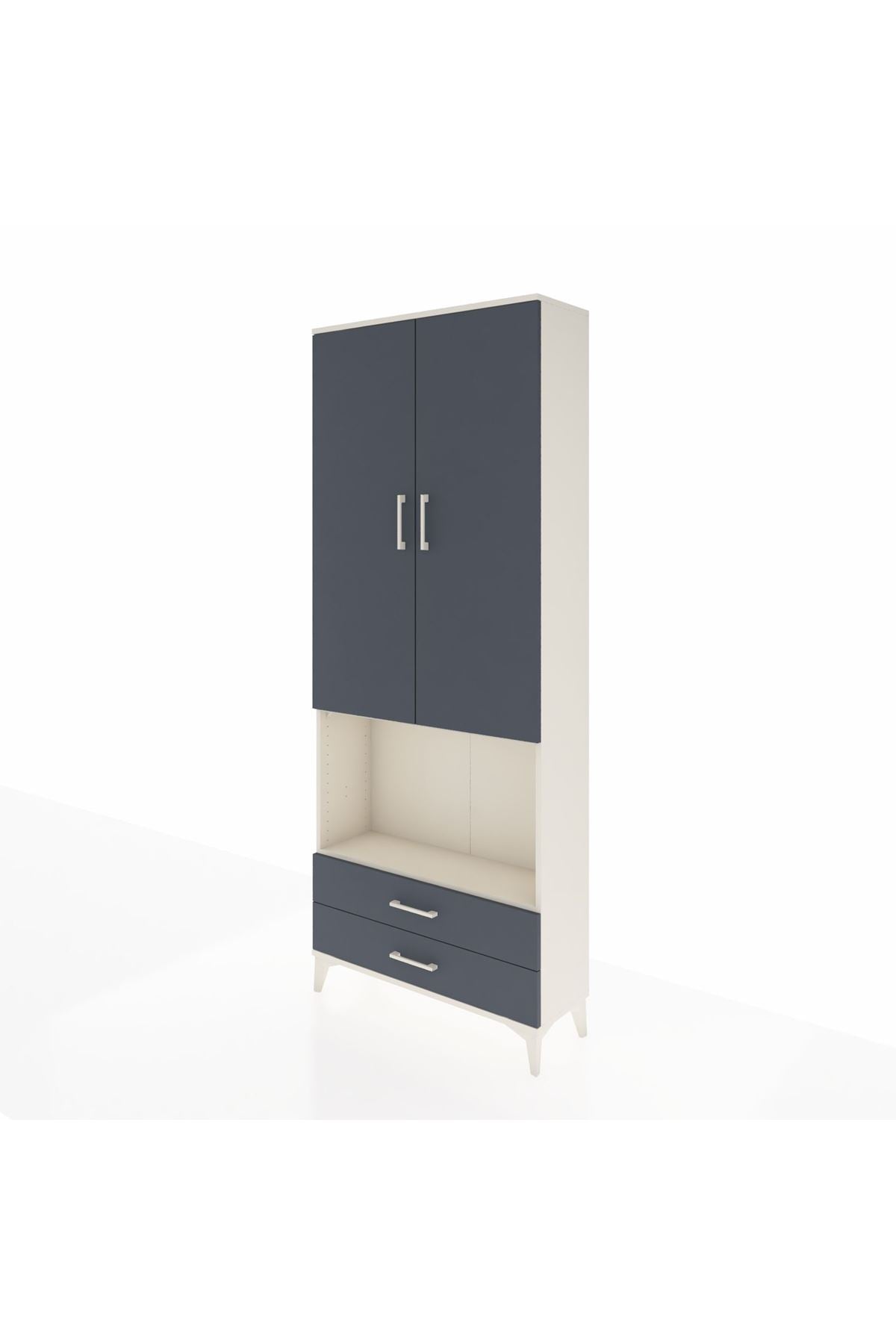 Arges Dolap 3 Raflı 2 Çekmeceli Tek Askılı 88x30x221 - S30M115V2A