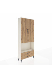 Arges Dolap 3 Raflı 2 Çekmeceli Tek Askılı 88x30x221 - S30M115V3A