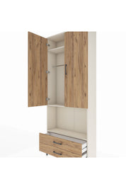Arges Dolap 3 Raflı 2 Çekmeceli Tek Askılı 88x30x221 - S30M115V3A