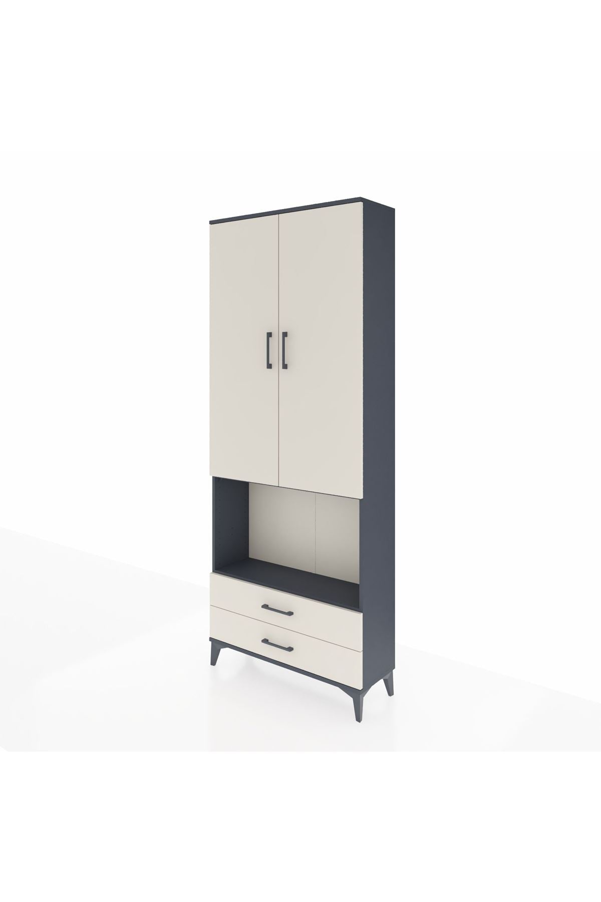 Arges Dolap 3 Raflı 2 Çekmeceli Tek Askılı 88x30x221 - S30M115V4A