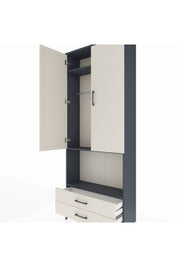 Arges Dolap 3 Raflı 2 Çekmeceli Tek Askılı 88x30x221 - S30M115V4A
